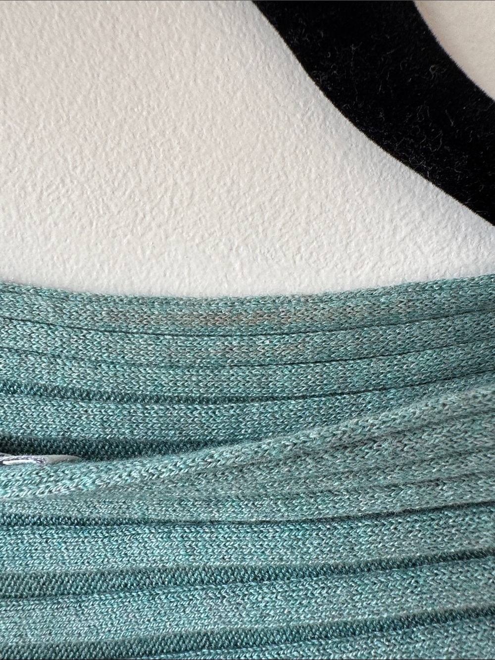 J. Jill Teal Ribbed Silk Cotton Knit Poncho - Picture 5 of 6